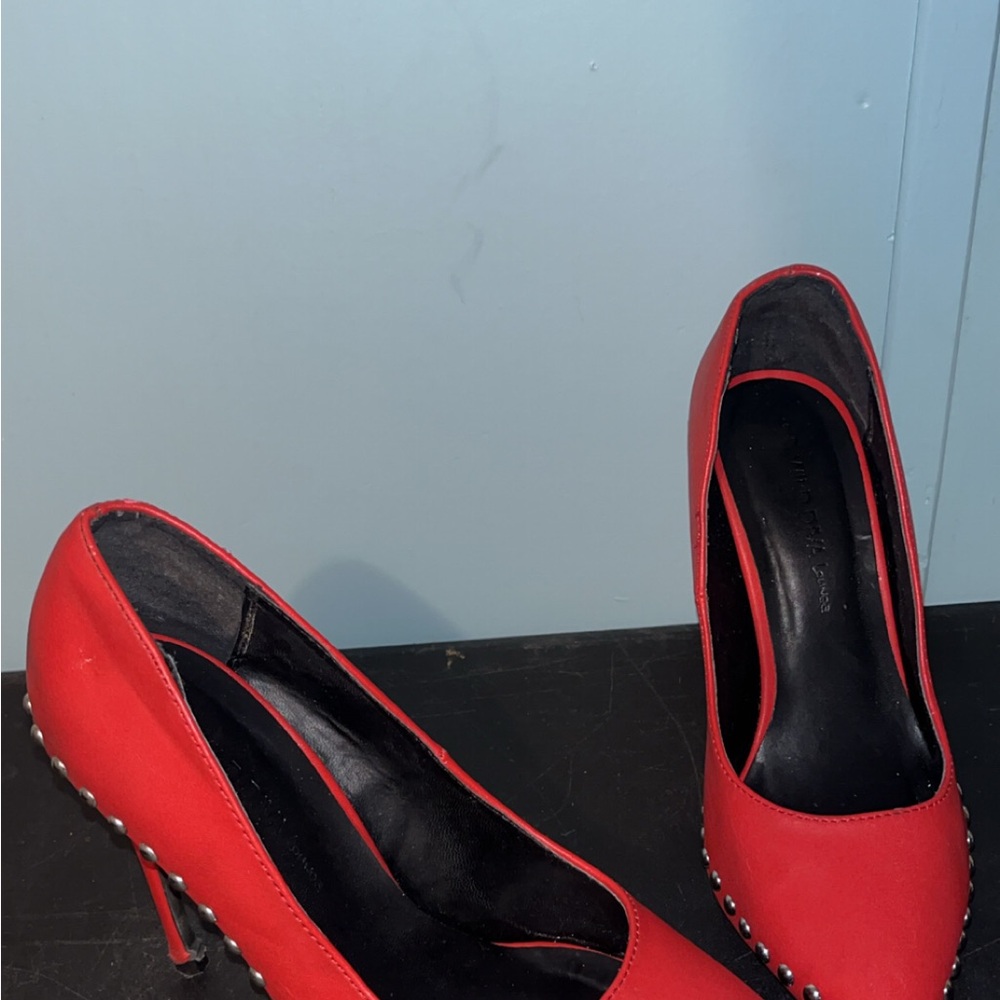 Bar III Binsa Ball-Chain Red Studded Heels